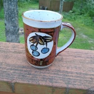 1970s Stoneware Olives Coffee Mug